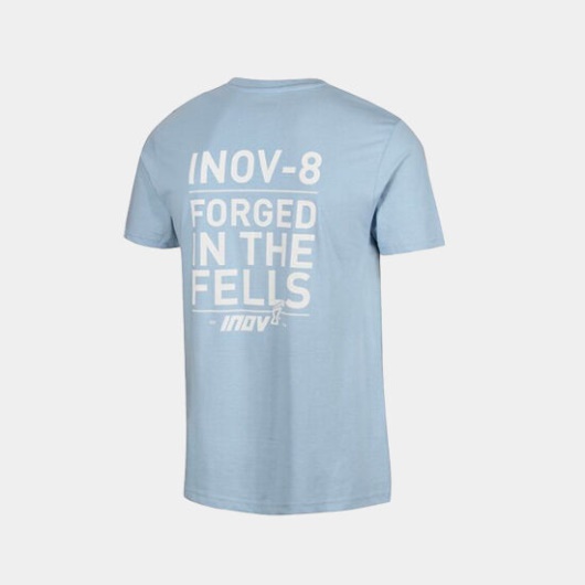 Inov-8 Light Blue Organic Cotton T-Shirt ''Forged'' Men's Fashion