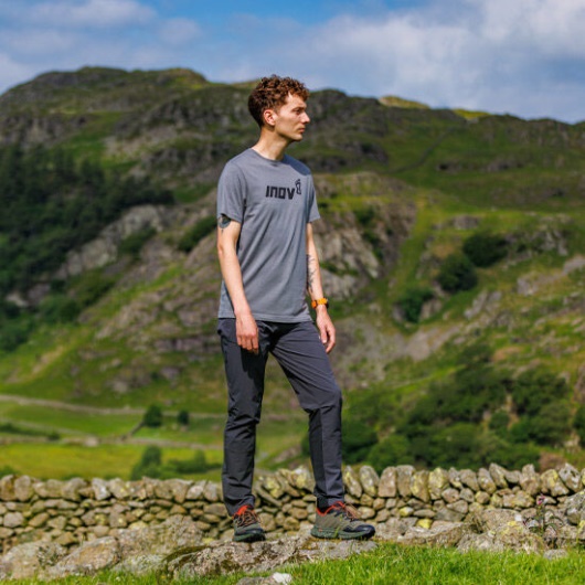 Graphic T-Shirt Short Sleeve ''Inov-8'' Men's Grey Fashion